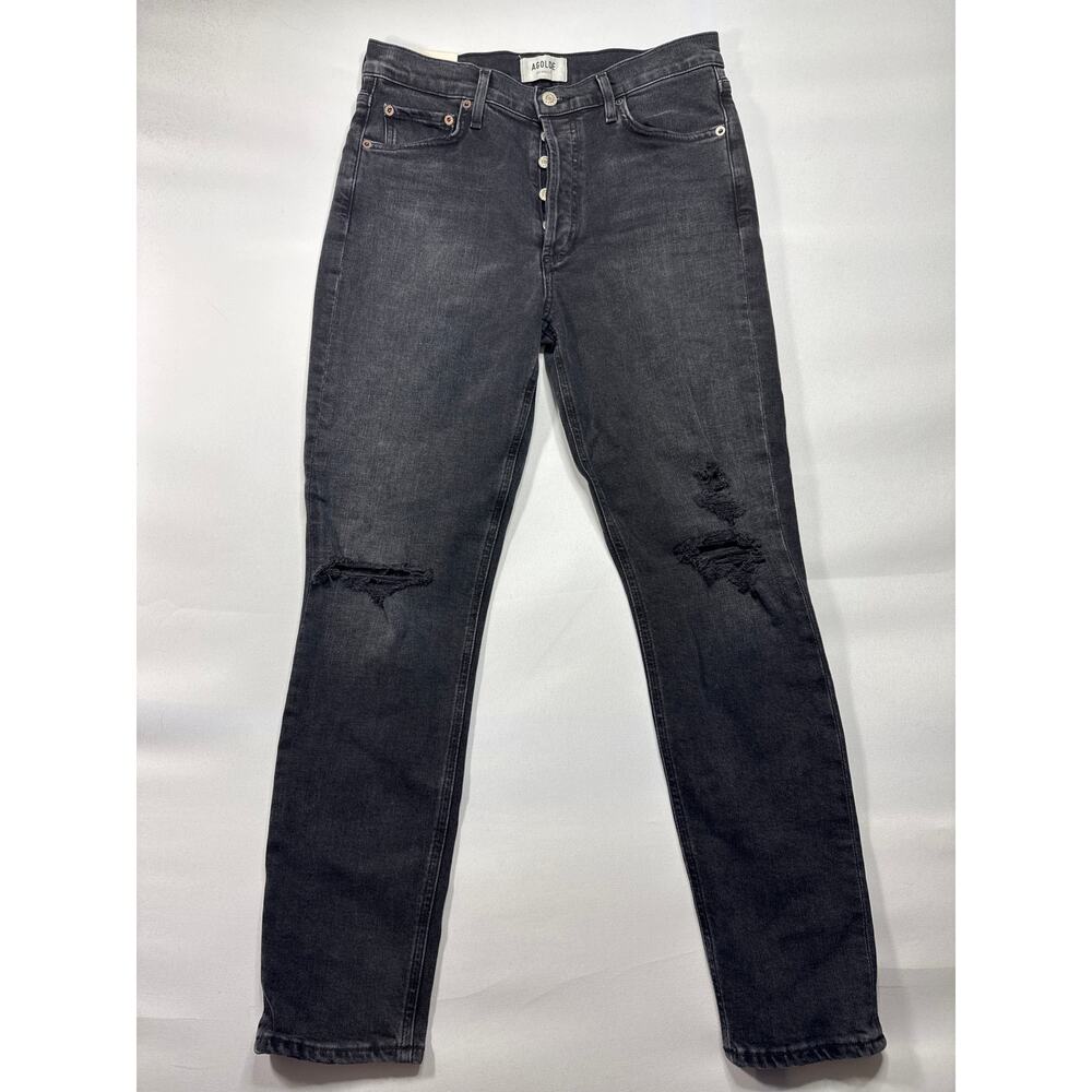 NWT AGOLDE Women's Nico High Rise Slim‎ Fit Black Denim Jeans - Size 28 (29x27)